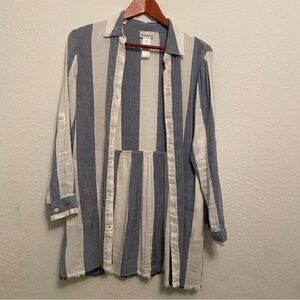 Tommy Bahama Blue and White Striped Shirt Dress